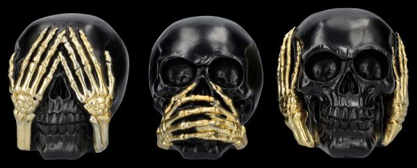 Skulls black-gold small - No Evil