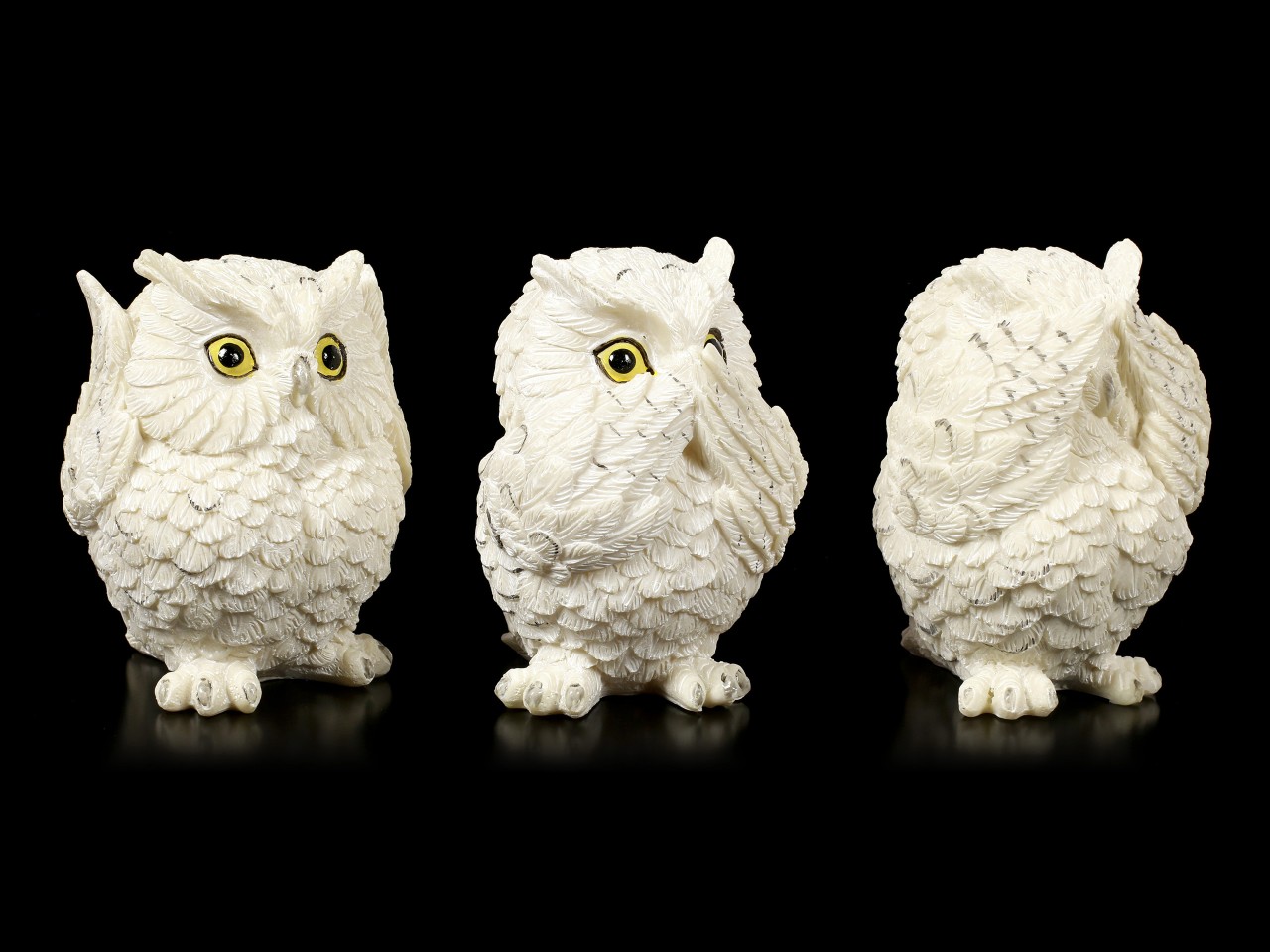 Snow Owl Figurines - The Three Wise - large