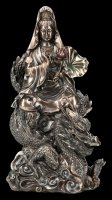 Chinese God Figurine - Kwan Yin riding on Dragon