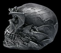 Totenkopf Figur mit Fledermaus - Bat Skull