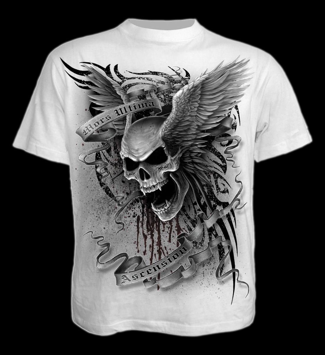 T-Shirt - Geflügelter Totenkopf weiß - Ascension