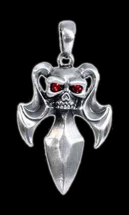 Halskette - Totenkopf mit Schwert