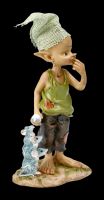 Pixie Goblin Figurine with Mouses - Time for Ice