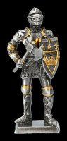 Pewter Knight Figurine with Shield and Axe