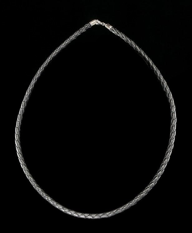Halskette - Leder Geflochten mit Sterling Silber Verschluss