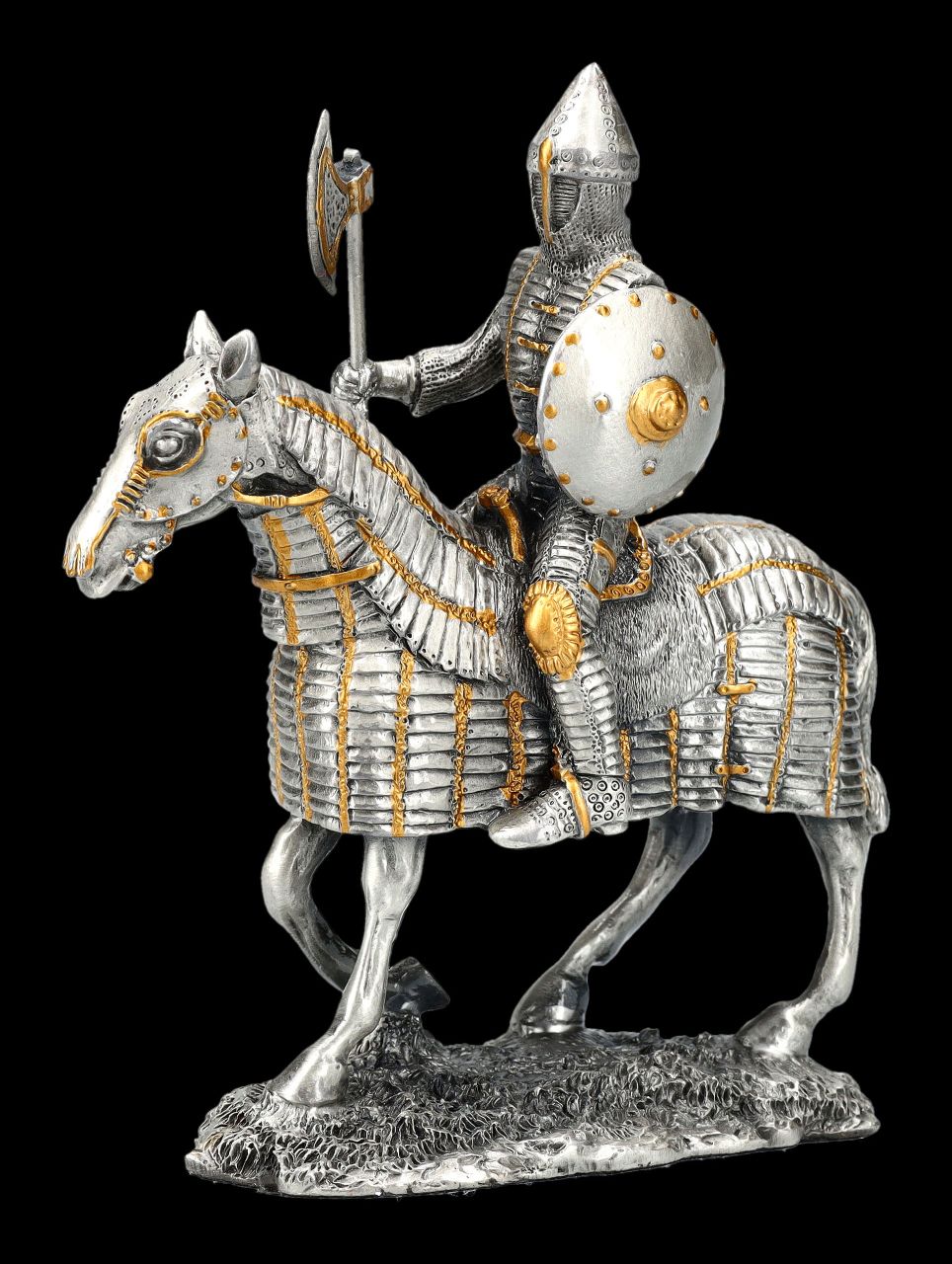 Zinn Figur - Preussischer Ritter mit Pferd