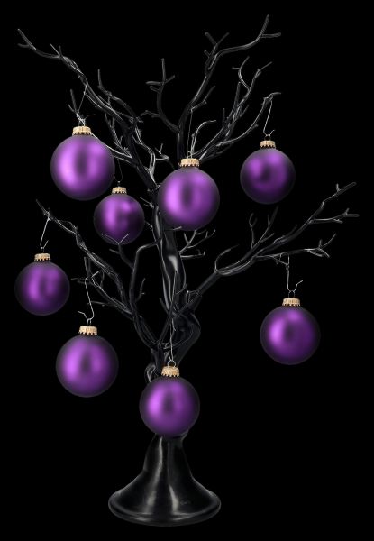 Christmas Balls Set of 8 - Satin Purple