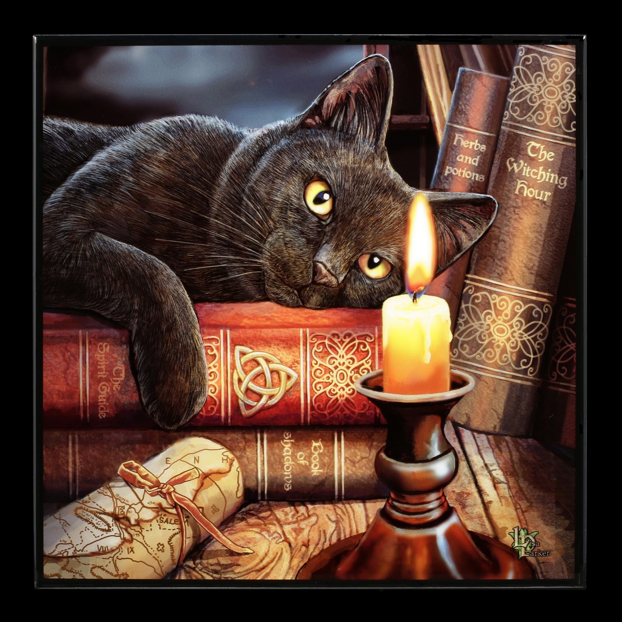 Kleines Hochglanz Bild mit Katze - Witching Hour