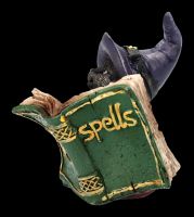 Cat Figurine with Spell Book - Kitty's Grimoire green