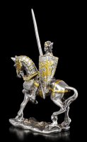 Pewter Knight Figurine on Horse with Lance
