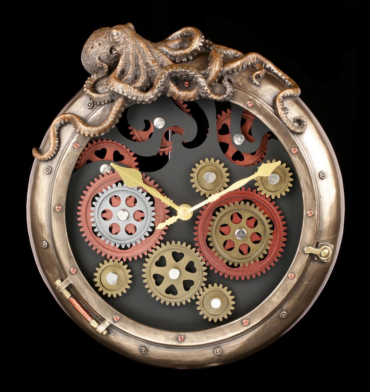 Steampunk Wall Clock with Octopus
