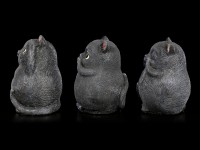Three Fat Cats Figurines - No Evil