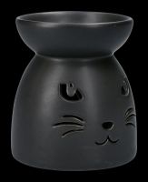 Duftlampe schwarz - Katzengesicht