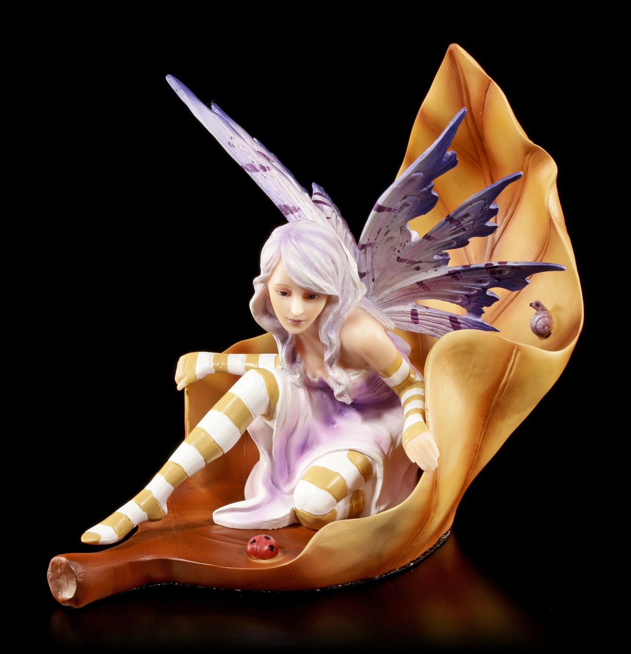 Fairy Figurine - Jeora on Brown Leaf