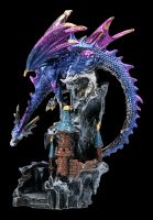 Dragon Figurine with Castle - Blue Terror
