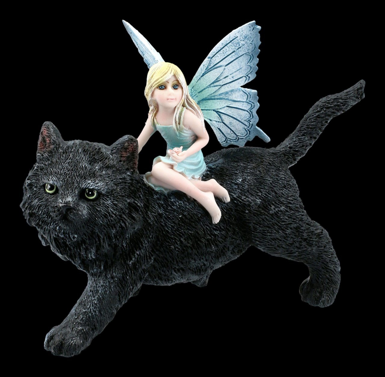 Fairy Figurine on Cat - Feline Freedom