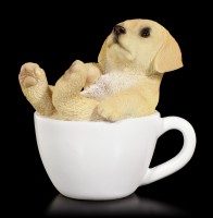 Hunde Figur mini - Golden Retriever Welpe in Tasse