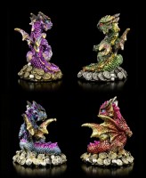 Dragon Figurines Set of 4 - Lucky Coins