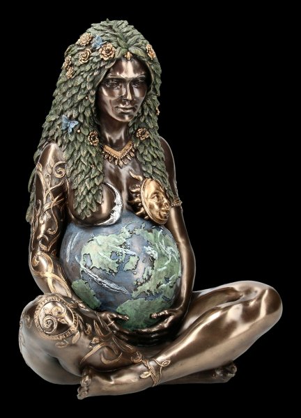 Large Ethereal Mother Earth Gaia Sculpture Art Statue Painted Figurine 15*5cm 