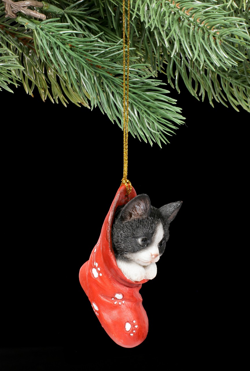 Christmas Tree Decoration - Cat Baby in Stocking