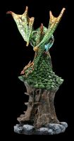 Dragon Figurine on Tree House with LED - Green Myth