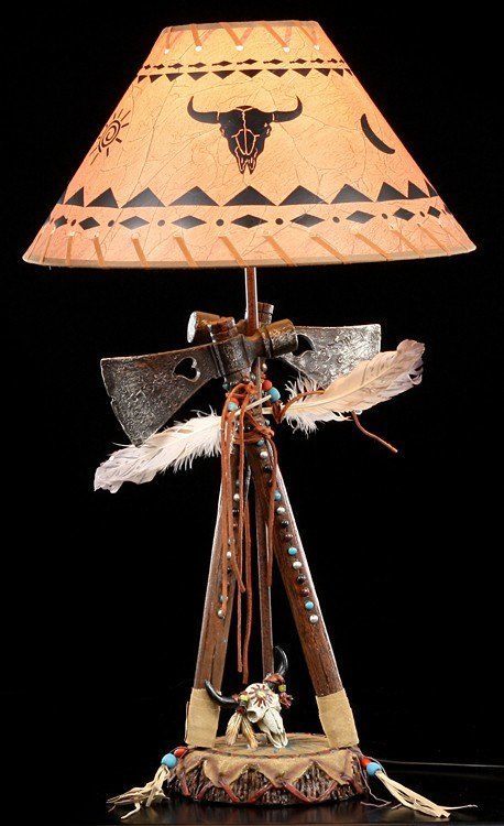 Wild West Lamp - Two Tomahawks