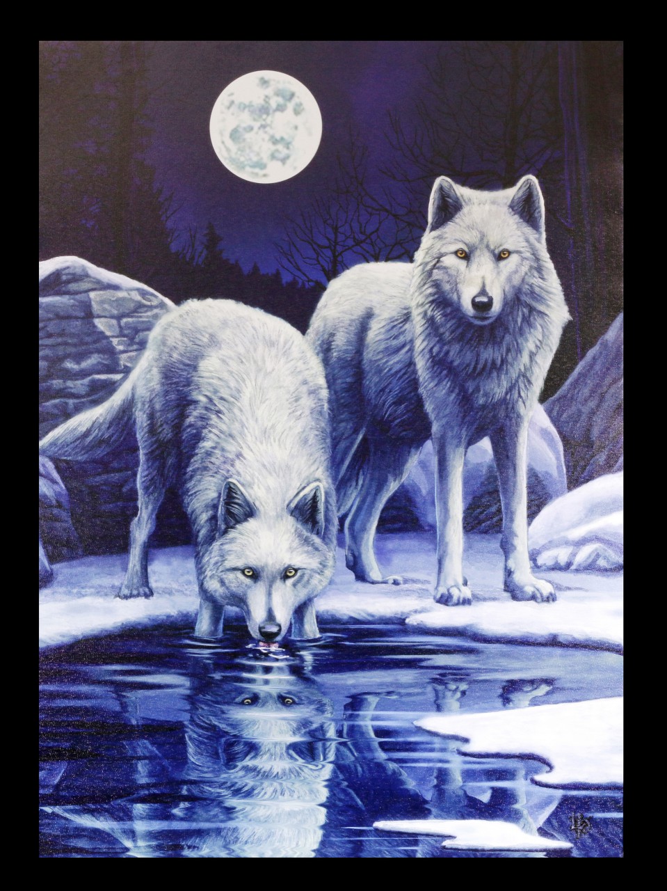 Large Canvas Wolves - Winter Warriors by Lisa Parker
