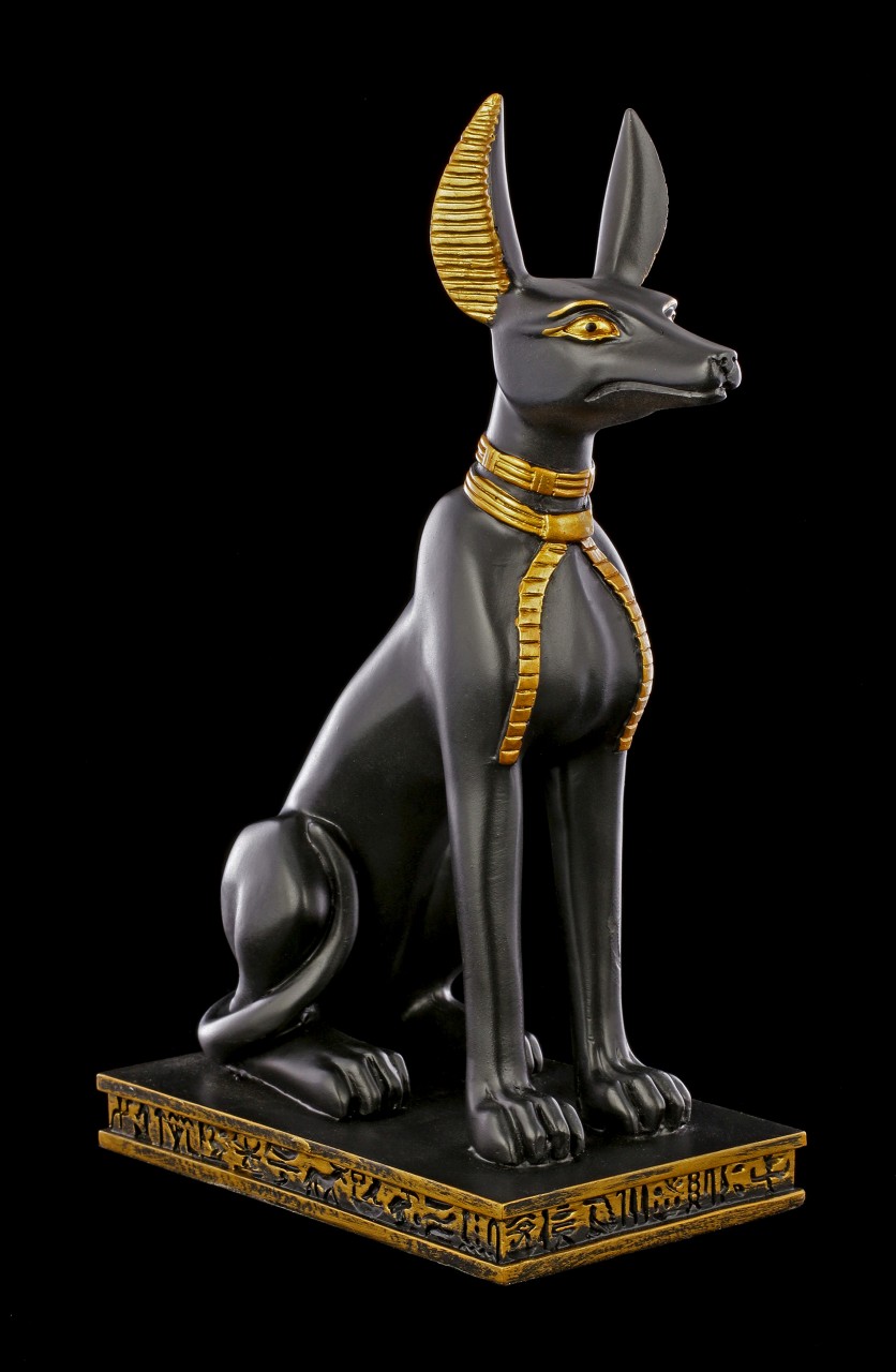 Anubis Figurine - Egyptian God black-gold - large