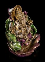 Backflow Räucherkegelhalter - Ganesha auf Lotusblüte