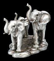 Elephant Figurine - Family Antique Silver