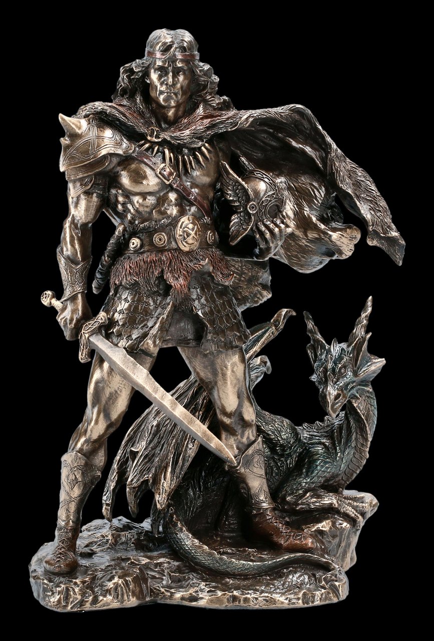 Viking Figurine - Donar with Dragon