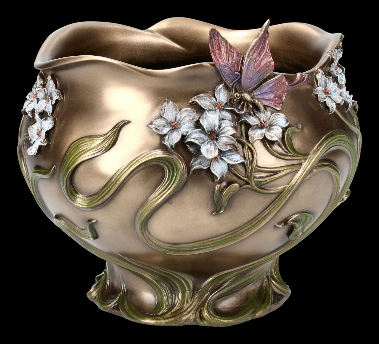 Art Nouveau Flower Pot - Butterfly
