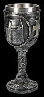 Ritter Kelch mit Helm-Motiv - silberfarben