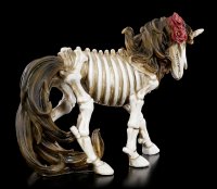 Skelett Figur - Einhorn mit Rosen in Mähne