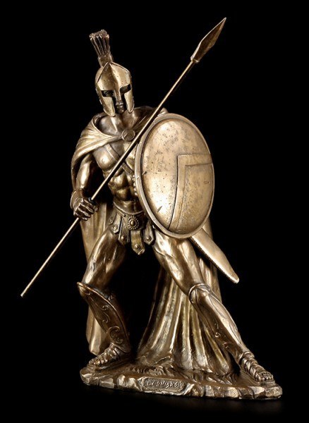Leonidas I. Figur mit Speer und Schild