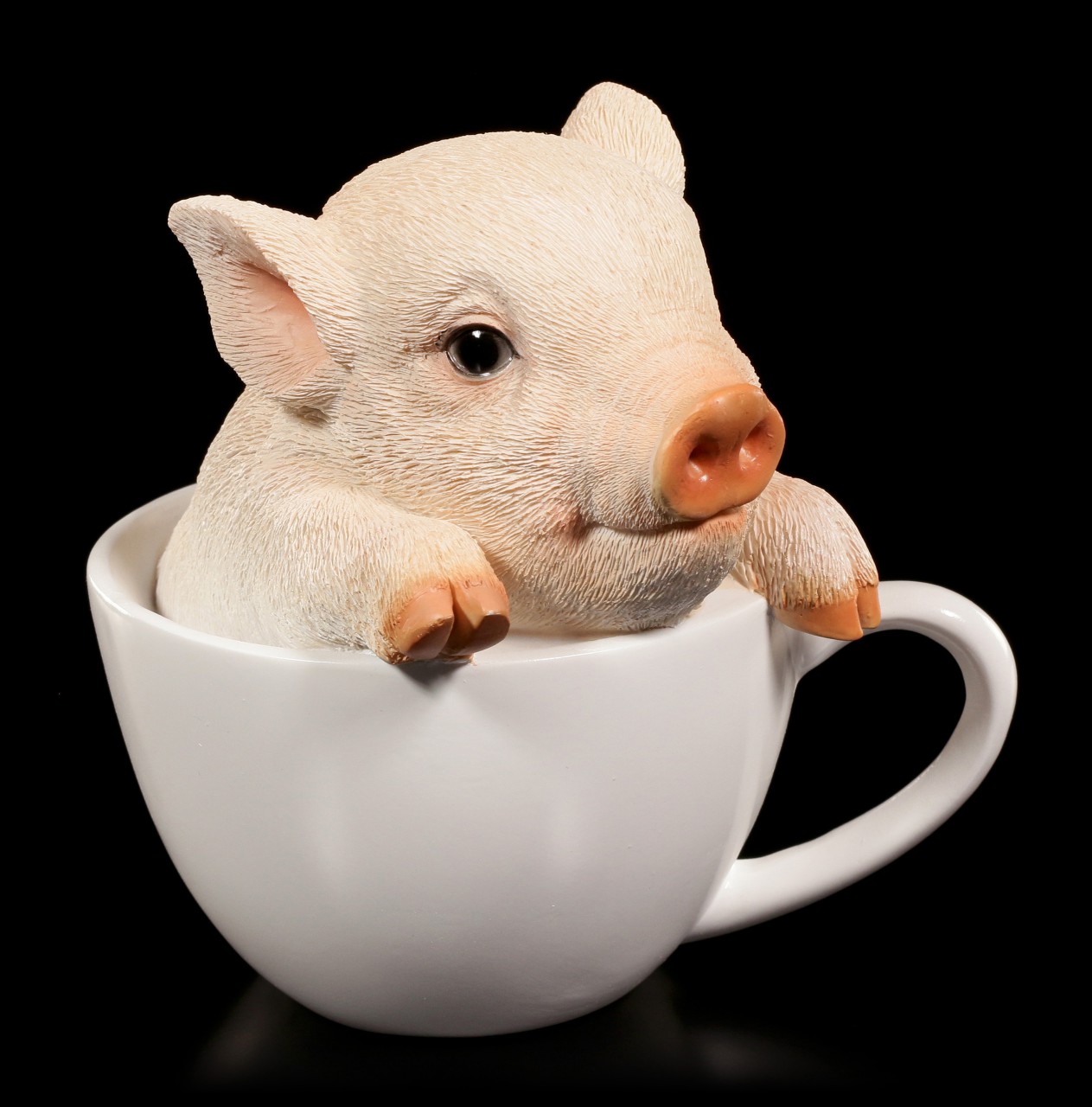 Schweinchen Figur - Ferkel in Tasse