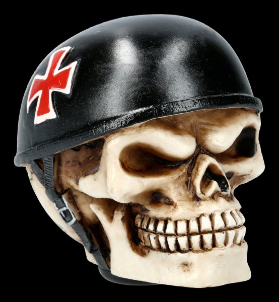 Deko Totenkopf Skull Totenschädel Figur Dekoration mit Gladiator Helm 