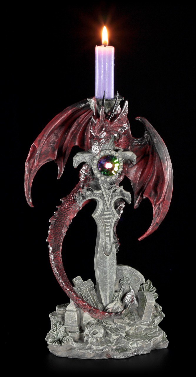 Candle Holder - Dragon Red right