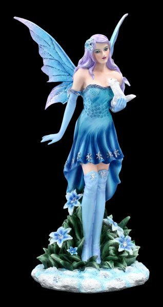 Winter Fairy Figurine - Melly with white Ferret