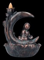 Backflow Räucherhalter - Buddha Mönch auf Mond