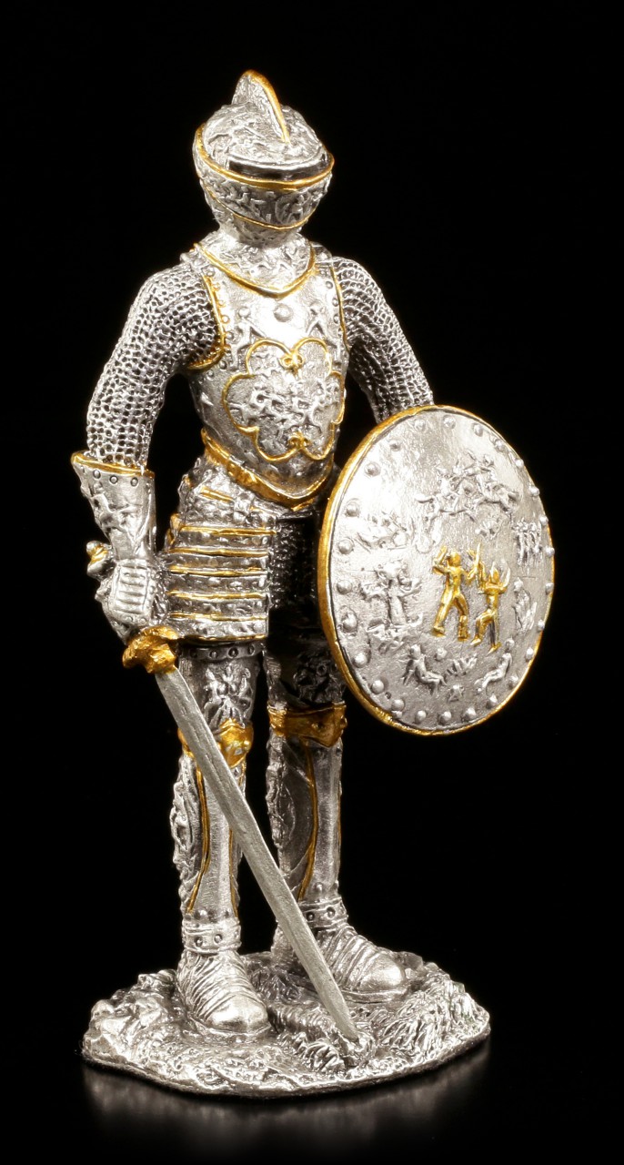 Zinn Ritter Figur - Mit Schwert und Schild