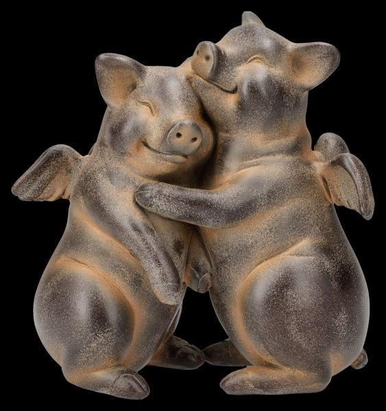 Pig Figurine - Lovers with Wings