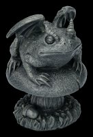 Gargoyle Toad Figurine on Mushroom