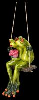Lustige Frosch Figur - Liebespaar auf Schaukel