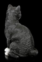 Cat Figurine - Sitting black & white