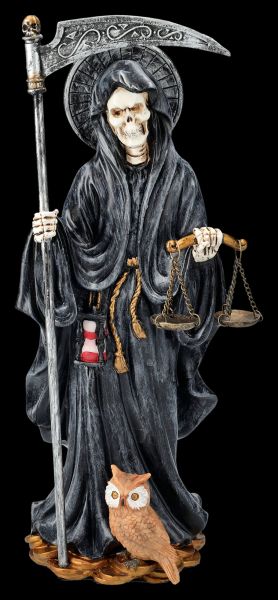 Santa Muerte Figurine with Scales black