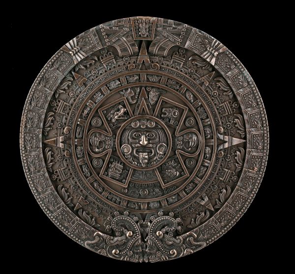Wandrelief Wand Deko Maya Fantasy Azteken Kalender rund 