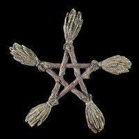 Wall Plaque - Witch Broom Pentagram