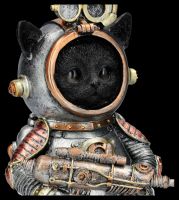 Cat Figurine in a Steampunk Spacesuit - Cat-tack