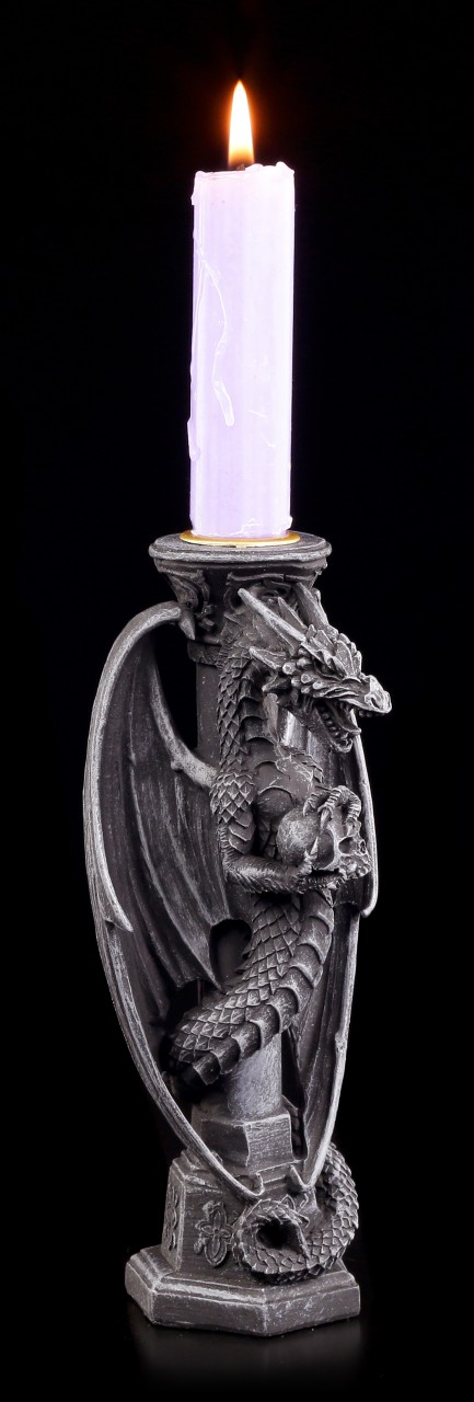 Dragon Candle Holder - Midnight Keeper - black